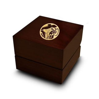 Carrying of the Cross Jesus Symbol Engraved Wood Ring Box Chocolate Dark Wood Personalized Wooden Wedding Ring Box