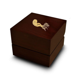 Ammonite Engraved Wood Ring Box Chocolate Dark Wood Personalized Wooden Wedding Ring Box