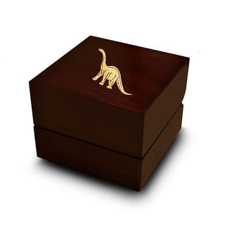 Apatosaurus Dinosaur Engraved Wood Ring Box Chocolate Dark Wood Personalized Wooden Wedding Ring Box