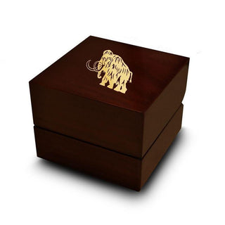 Woolly Mammoth Engraved Wood Ring Box Chocolate Dark Wood Personalized Wooden Wedding Ring Box