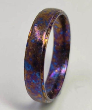 INDIGO Raised Domed Titanium Purple and Gold Ring - 6mm