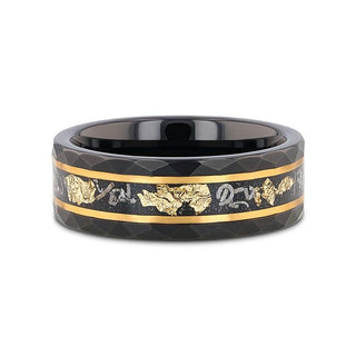 INFINIA Black Tungsten Band with Meteorite Inlay - 8mm