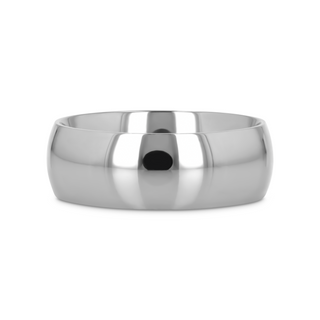 PETERSON Titanium Polished Finish Domed Men’s Wedding Band - 6mm & 8mm