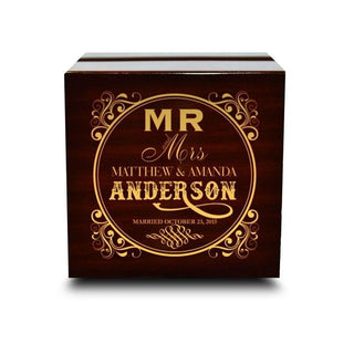 Chocolate Dark Wooden Wedding Ring Box