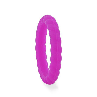 AMETHYST Stackable Twist Silicone Ring for Women Purple Comfort Fit Hypoallergenic by Thorsten - 2mm