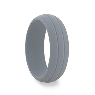 HAMMER Dual Groove Silicone Ring for Men and Women Grey Comfort Fit Hypoallergenic Thorsten - 8mm