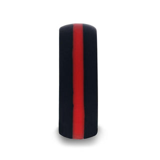 Matte Black Men's Silicone Ring ring With Vibrant Red Colored Inlay - 8mm