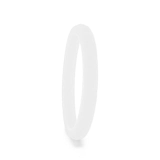 HOWLITE Stackable Faceted Silicone Ring for Women White Comfort Fit Hypoallergenic Thorsten - 2mm