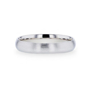 EMPEROR Silver Brushed Finish Domed Wedding Band - 4mm & 8mm
