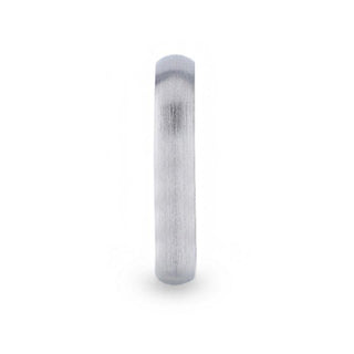 EMPEROR Silver Brushed Finish Domed Wedding Band - 4mm & 8mm