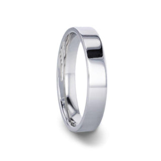 ARGENT Silver Polished Finish Flat Style Wedding Band - 4mm & 8mm