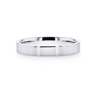 ARGENT Silver Polished Finish Flat Style Wedding Band - 4mm & 8mm