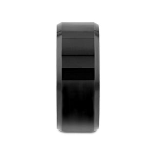 INFINITY Black Tungsten Ring with Beveled Edges - 4mm - 12mm