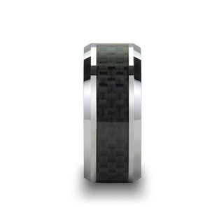 INDIANAPOLIS Black Carbon Fiber Inlay Tungsten Carbide Ring - 10mm
