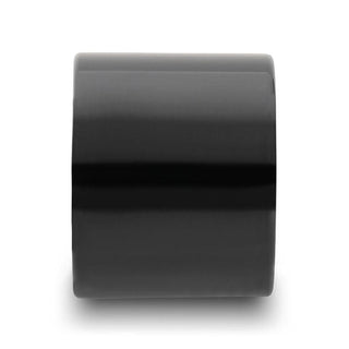 AXWELL Black Flat Pipe Cut Tungsten Carbide Ring with Polished Finish - 20mm