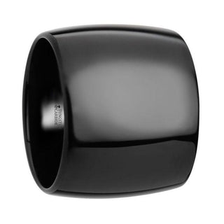 FENRIR Domed Black Tungsten Carbide Ring with Polished Finish - 20mm