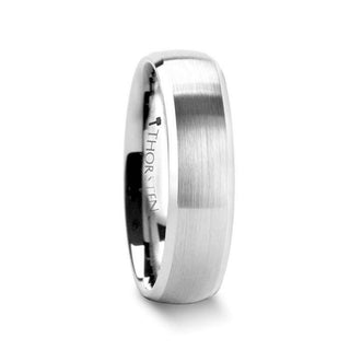 POLARIS Domed Brushed Finish Tungsten Ring with Polished Bevels - 6mm or 8mm