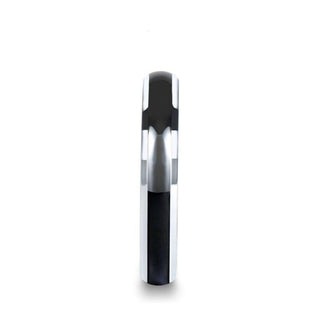ESPRIT Domed Black Tungsten Ring with Polished Beveled Edges - 4mm - 6mm