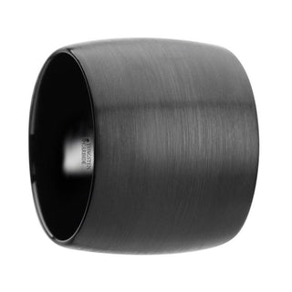 AETHER Domed Black Tungsten Carbide Ring with Brushed Finish - 20mm