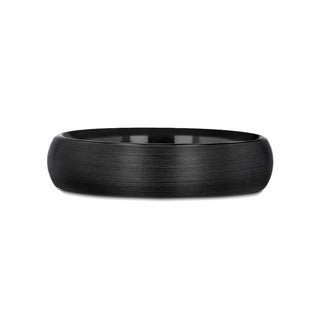 RAIDER Domed Brush Finished Black Tungsten Wedding Band - 2mm - 12mm