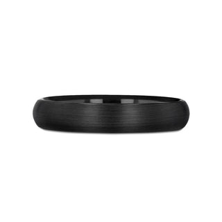 RAIDER Domed Brush Finished Black Tungsten Wedding Band - 2mm - 12mm