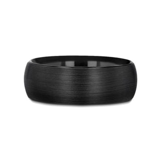 RAIDER Domed Brush Finished Black Tungsten Wedding Band - 2mm - 12mm