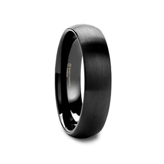 RAIDER Domed Brush Finished Black Tungsten Wedding Band - 2mm - 12mm