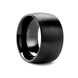 RAIDER Domed Brush Finished Black Tungsten Wedding Band - 2mm - 12mm