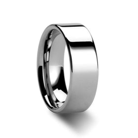 CALEDONIA Flat Polish Finished Cobalt Chrome Ring for Men and Women - 4mm - 8mm